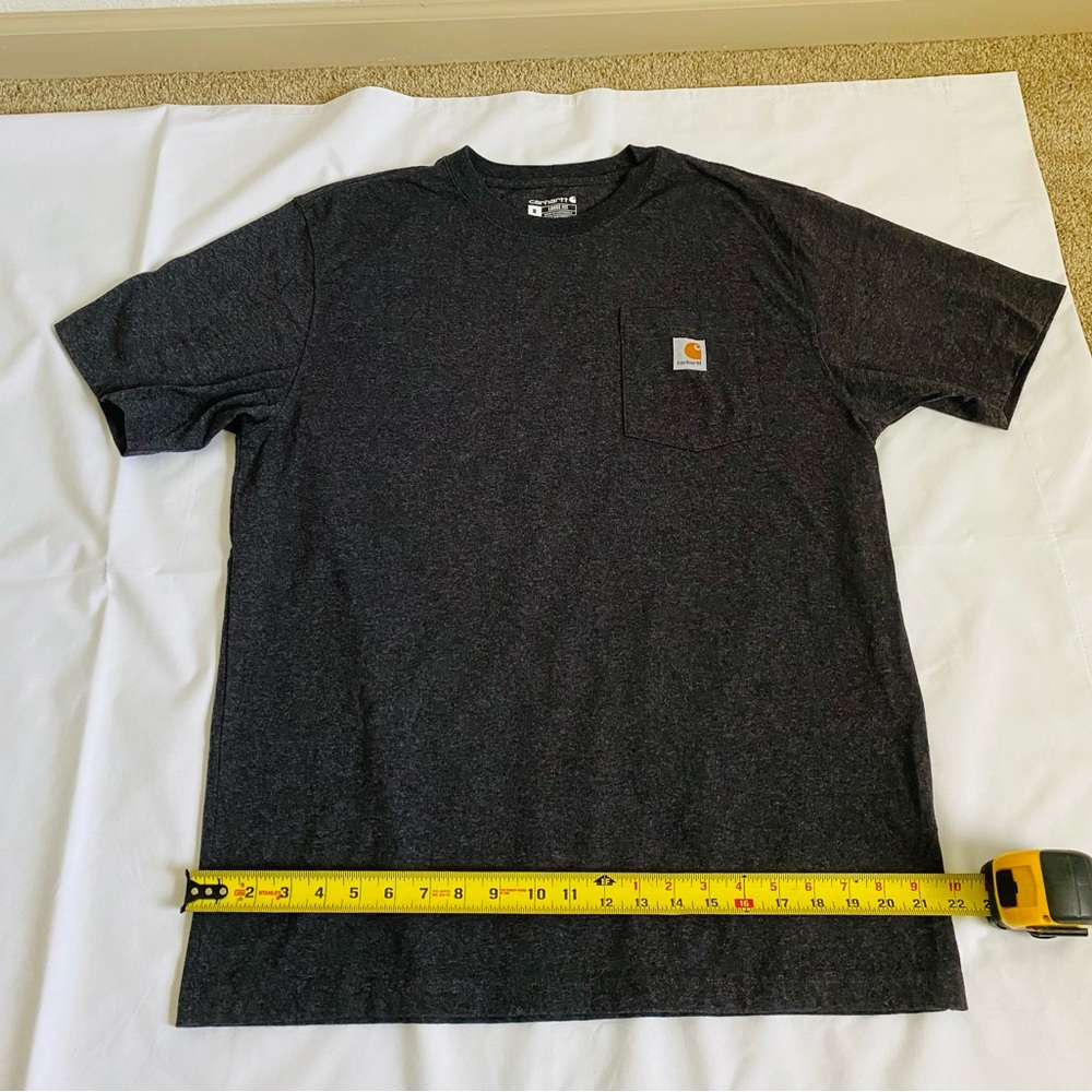 Men’s Carhartt Heavy Duty Pocket Tee Shirt in Charcoal Gray.  Size Medium.  EUC - Picture 9 of 14